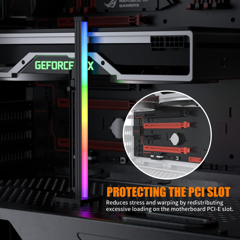  [AUSTRALIA] - upHere Colorful GPU Support Bracket Auto Rainbow GPU Holder Graphics Card Video Card Holder,Video Card Sag Holder/Holster Bracket GH04BKCF