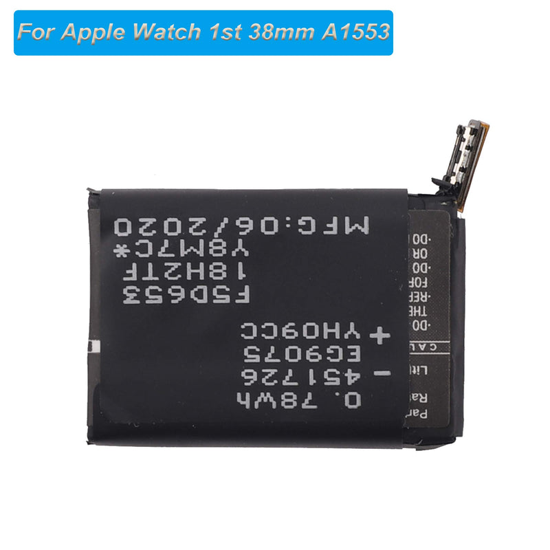 for Apple Watch 1st Generation 38mm A1553 Replacement Battery A1578 205mAh 0.78Whr 3.8V + Adhesive&Tools - LeoForward Australia