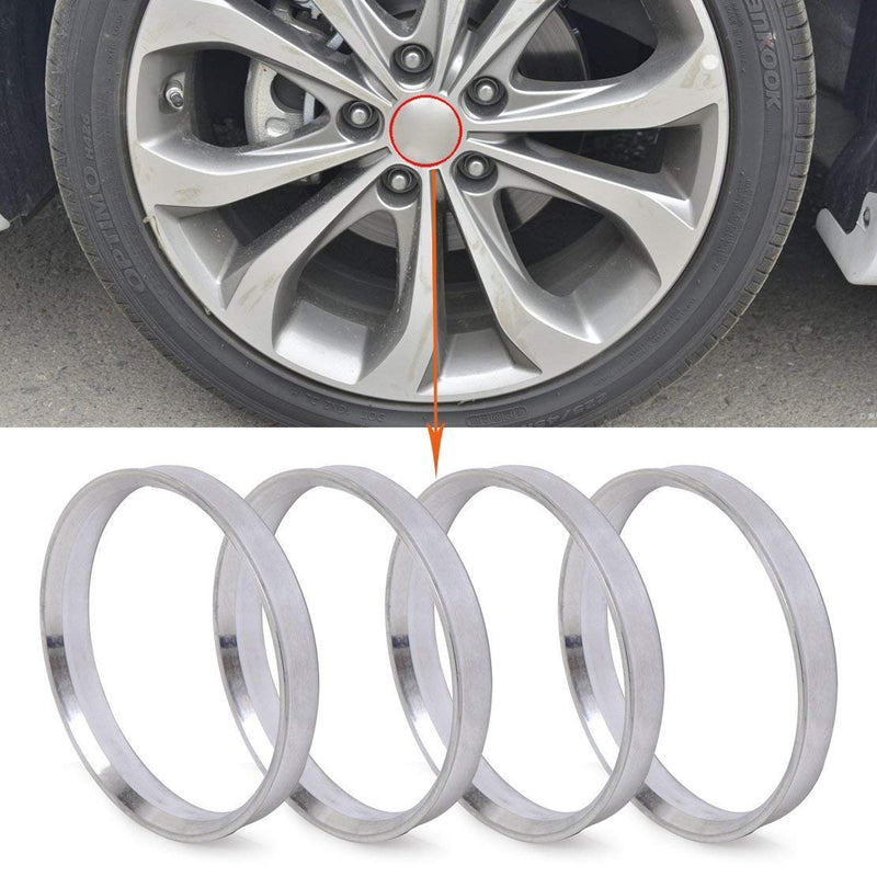 ZHTEAPR 4pc Wheel Hub Centric Rings 72.6 to 57.1 - OD=72.6mm ID=57.1mm - Aluminium Alloy Wheel Hubrings for Most Audi VW - LeoForward Australia