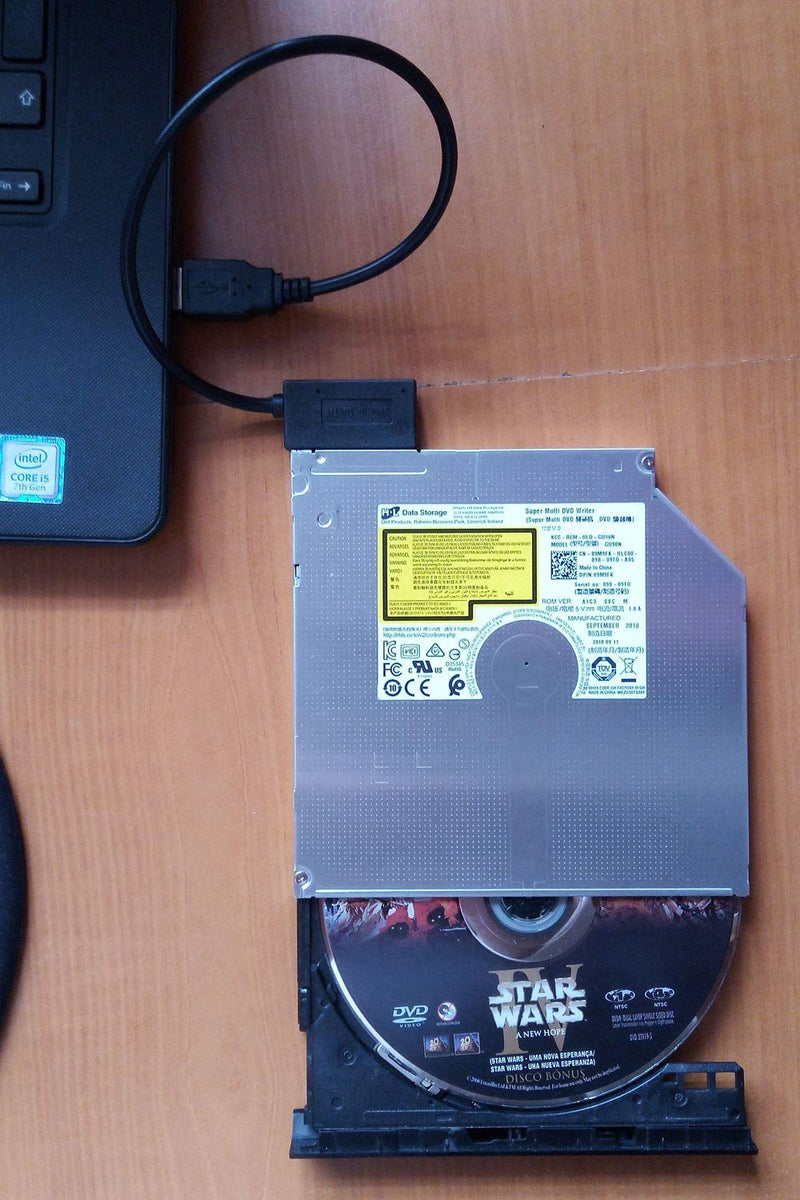 USB 3.0 to 7+6 13Pin Slimline SATA Laptop CD/DVD ROM Optical Drive Adapter Cable - LeoForward Australia