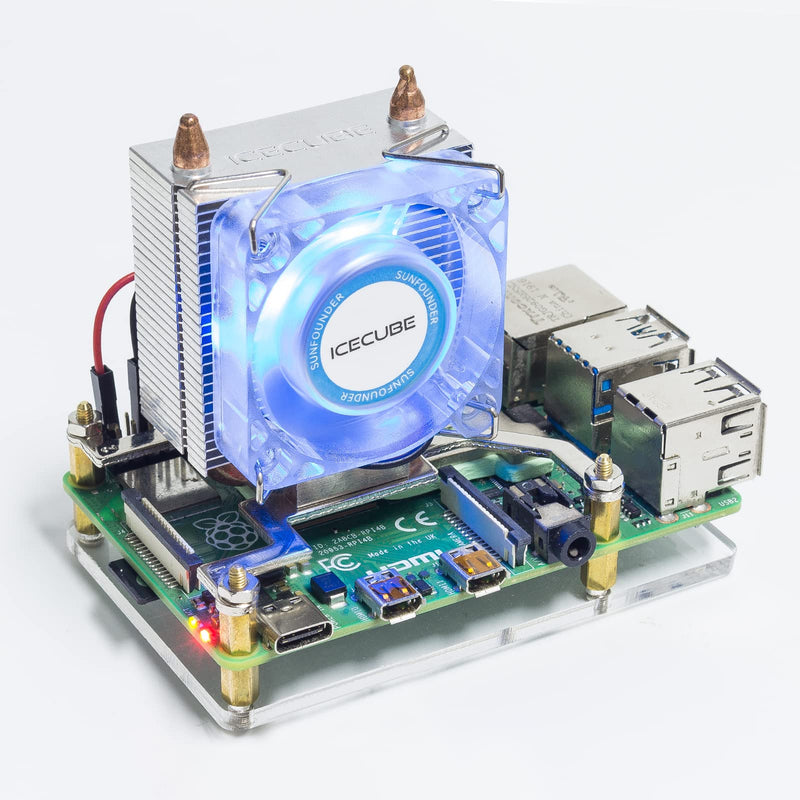  [AUSTRALIA] - SunFounder Raspberry Pi Cooling Fan, Raspberry Pi Ice Tower Cooler, Cooling 4 Chips with RGB LED, Raspberry Pi Heatsink, Quiet Cooling Fan Radiator for Raspberry Pi 4 Model B 3B+