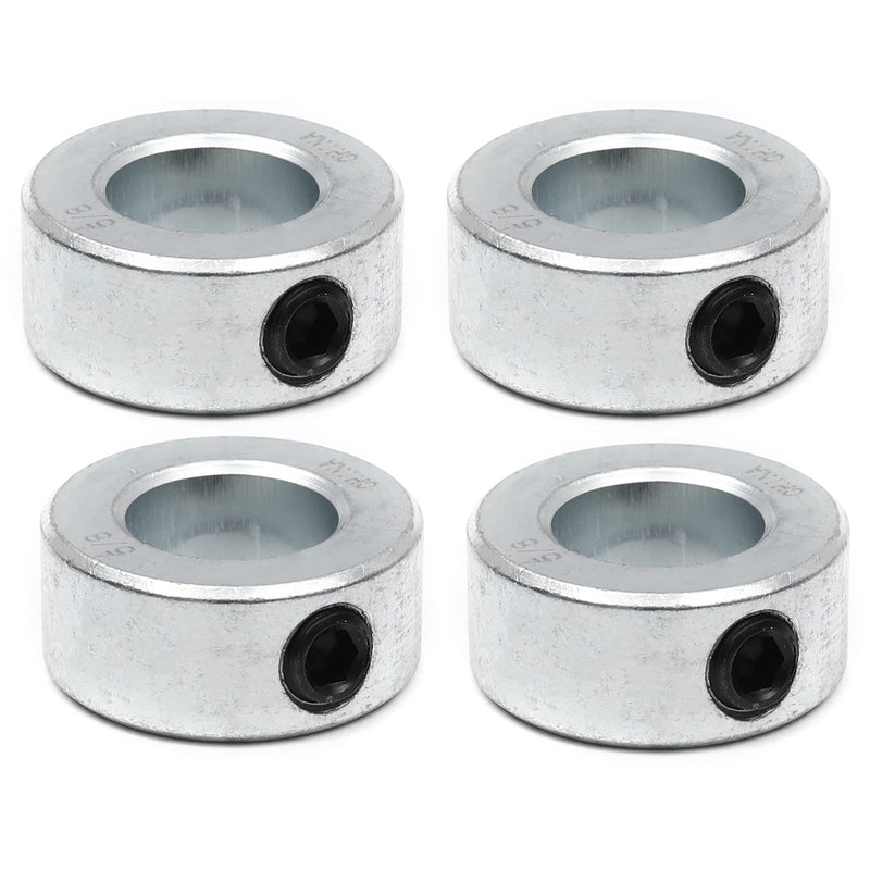  [AUSTRALIA] - (4-Pack) Zinc Plated Carbon Steel 5/8” Bore Shaft Collars Sets - Screw Style Bore Shaft Collars with 5/8” Bore Size, 1-1/8 Outer Diameter, and 1/2 Width - Suitable for Automotive and Industrial Use 4