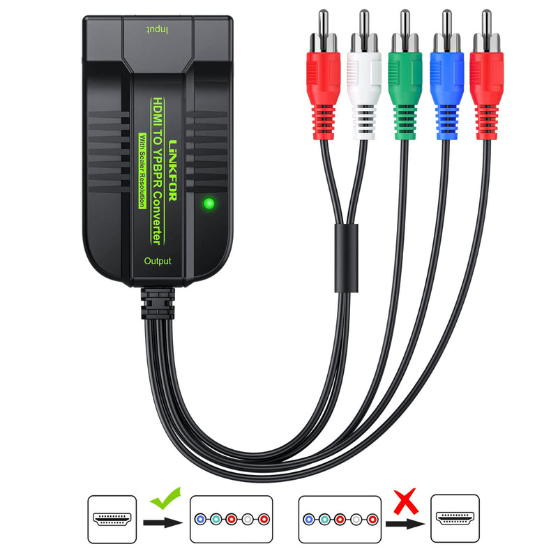  [AUSTRALIA] - LiNKFOR 1080P HDMI to Component Converter Scaler, HDMI Input to YPbPr Convert HDMI to Component, Only HDMI to Component Converter for HDTV Box PC PS3 Roku Blu-Ray DVD (NOT Component to HDMI)