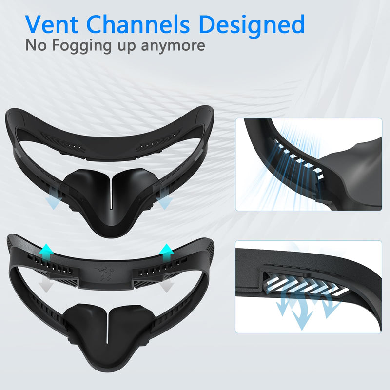  [AUSTRALIA] - VR Facial Interface & Face Pad for Oculus Quest 2, VR Face Cover Cushion Replacement Compatible with Quest 2,Breathable Holes Leather Protective VR Accessories Breathable Holes Leather Face Cover