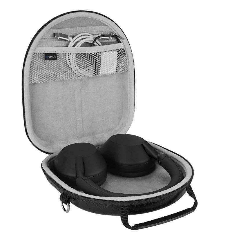  [AUSTRALIA] - Geekria Shield Headphones Case Compatible with Sony WHCH720N, WHCH710N, WHCH700N, WHXB900N, WH1000XM5, WH1000XM4 Case, Replacement Hard Shell Travel Carrying Bag with Cable Storage (Black)