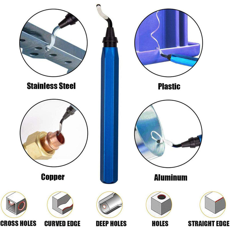 MAVAST Aluminum Deburring Tool with 21 High-Speed Steel Blades (Blue) Blue - LeoForward Australia