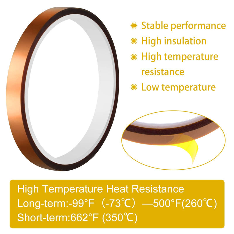 [AUSTRALIA] - FEPITO 6 Rolls Heat Tape for Heat Press Resistant Temperature Polyimide Tape,Ideal Solution for Heat Transfer,Sublimation,Heat Vinyl Press,3D Printing Electronics,Soldering,Circuit Board and More