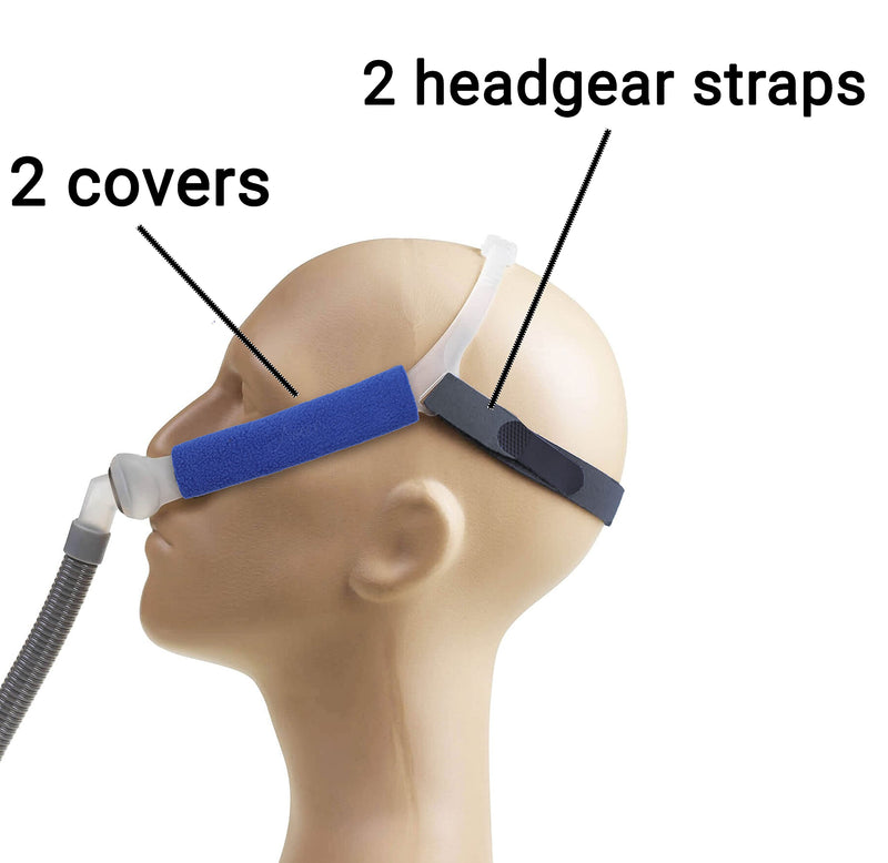  [AUSTRALIA] - 2 CPAP headband straps with 2 CPAP covers, compatible with ResMed Swift FX nasal pillow CPAP mask