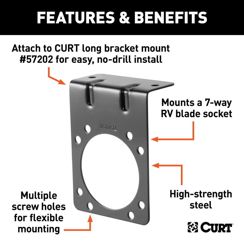  [AUSTRALIA] - CURT 58291 Vehicle-Side Trailer Wiring Harness Mounting Bracket for 7-Way RV Blade