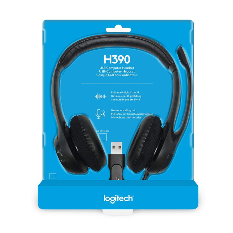  [AUSTRALIA] - Logitech ClearChat Comfort/USB Headset H390 (Black) Black 1 Count (Pack of 1)