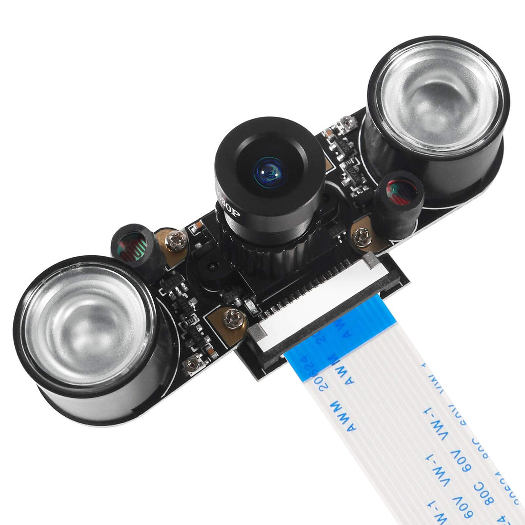  [AUSTRALIA] - MELIFE for Raspberry Pi 4 Camera Day & Night Vision Camera Adjustable-Focus Module 5MP OV5647 Sensor Webcam Video 1080p with 2 Infrared IR LED Light HD Webcam for Raspberry pi 3 B+/3B/2B/4B
