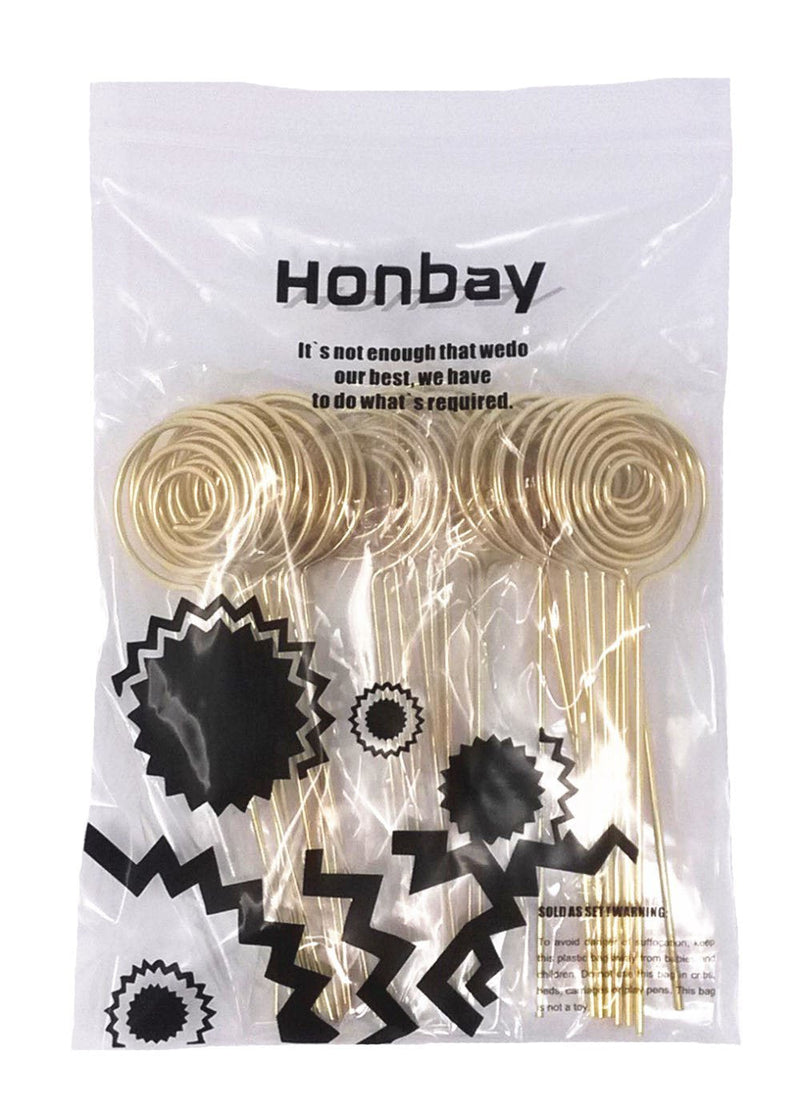  [AUSTRALIA] - Honbay 30pcs DIY Gold Round Shape Ring Loop Craft Wire Clip Table Card Note Photo Memo Holder Metal Clamp Clay Cake Decoration Accessories