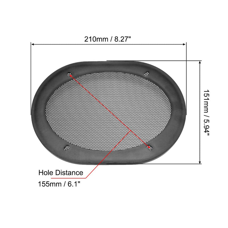  [AUSTRALIA] - uxcell Speaker Grill Cover 5.94X8.27inch Mesh Decorative Square Subwoofer Guard Protector Black 2pcs