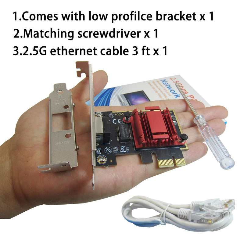  [AUSTRALIA] - 2.5GB PCIe NIC Network Card for pc 2.5gb switch wake on lan internal computer networking cards 2500/1000/100Mbps Win Server 2022/2019/2016 Windows 11/10/8.1/8/7 Linux ethernet Card adapter Support PXE 【2.5gb 1xRJ45】1PCS