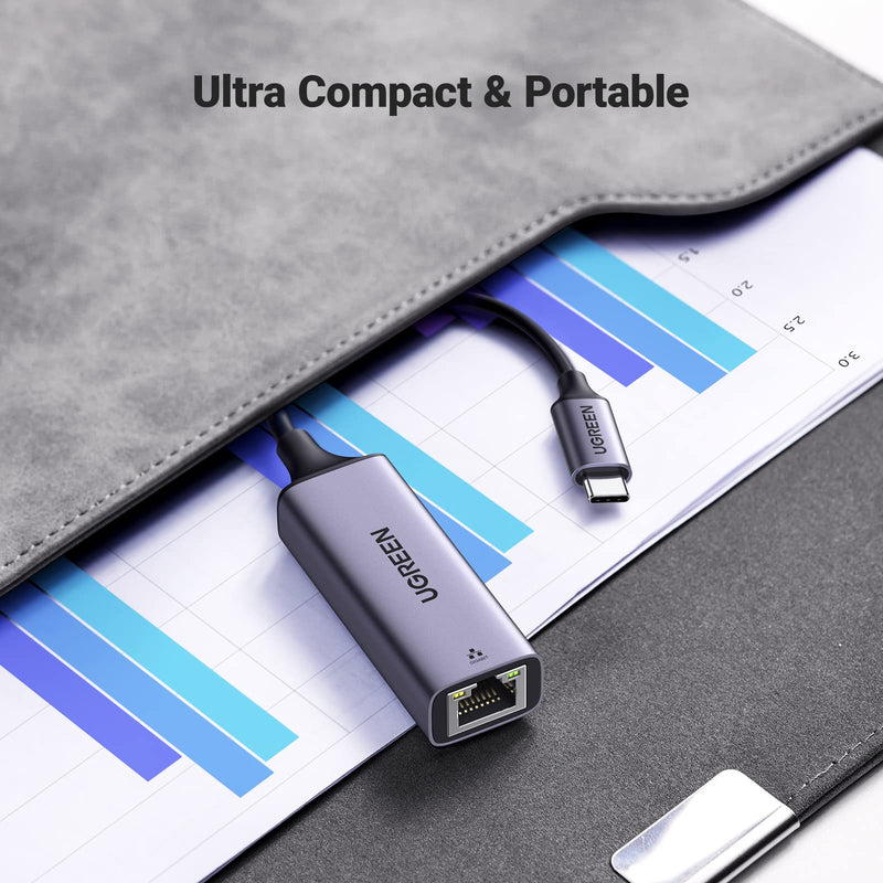  [AUSTRALIA] - UGREEN USB C to Ethernet Adapter, Gigabit RJ45 to USB 3.0 Type-C (Thunderbolt 3) Ethernet LAN Network Adapter, Compatible with MacBook Pro 2020/2019/2018/2017 (Space Gray) Space Gray