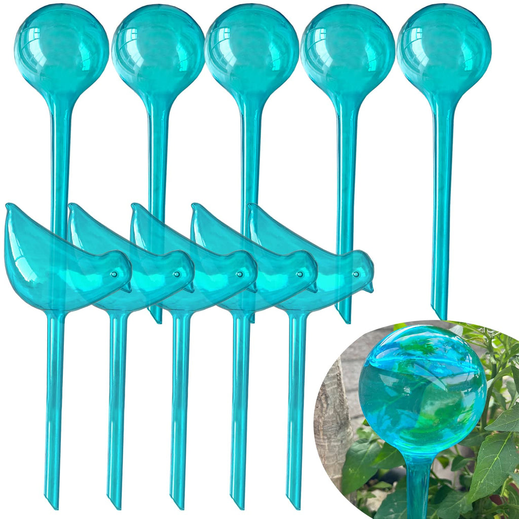  [AUSTRALIA] - TOTYAO Plant Watering Stakes, 10pcs Plant Automatic Self-Watering Globes Plastic Balls Garden Water Device Watering Bulbs for Everyday Home or Vacation Use | Indoor or Outdoor A.Lake Blue-5R+5B