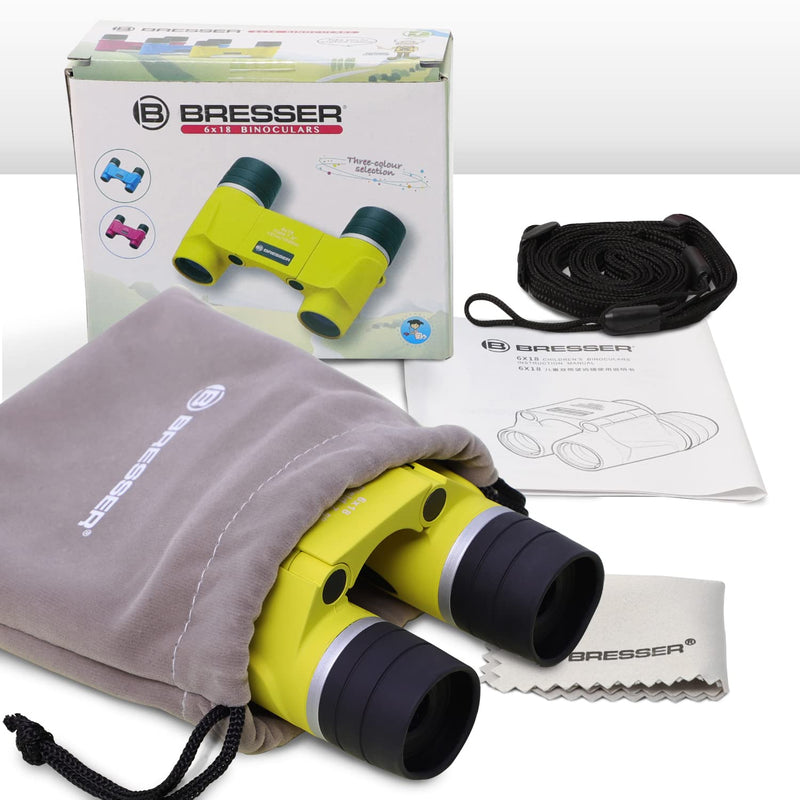  [AUSTRALIA] - BRESSER 6x18 Compact Binoculars for Kids Yellow