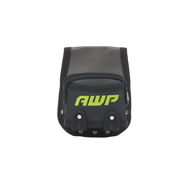  [AUSTRALIA] - AWP Tape Measure Pouch | Heavy-Duty Polyester Tape Measure Holder with Steel Belt Clip, Black, 6" H x 3" D x 4.5" W