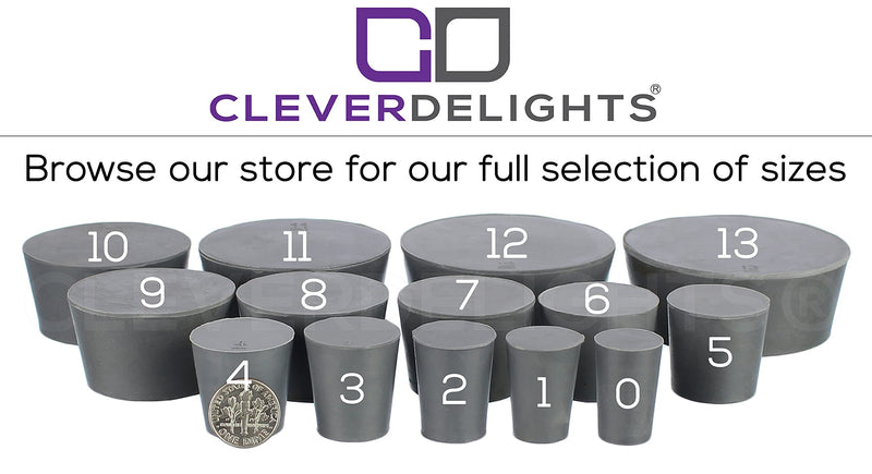  [AUSTRALIA] - CleverDelights Rubber Stoppers — Size 2 — 25 Pack — 16mm x 20mm x 25mm Long — Gray Solid Plug #2