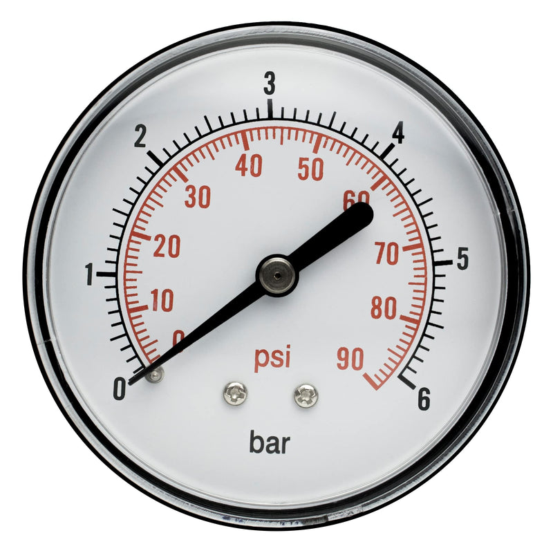  [AUSTRALIA] - Pressure gauge 63 mm domestic waterworks 1/4" AG 0-6 bar / 0-90 psi water pressure water air pressure gauge pressure vessel mambran boiler