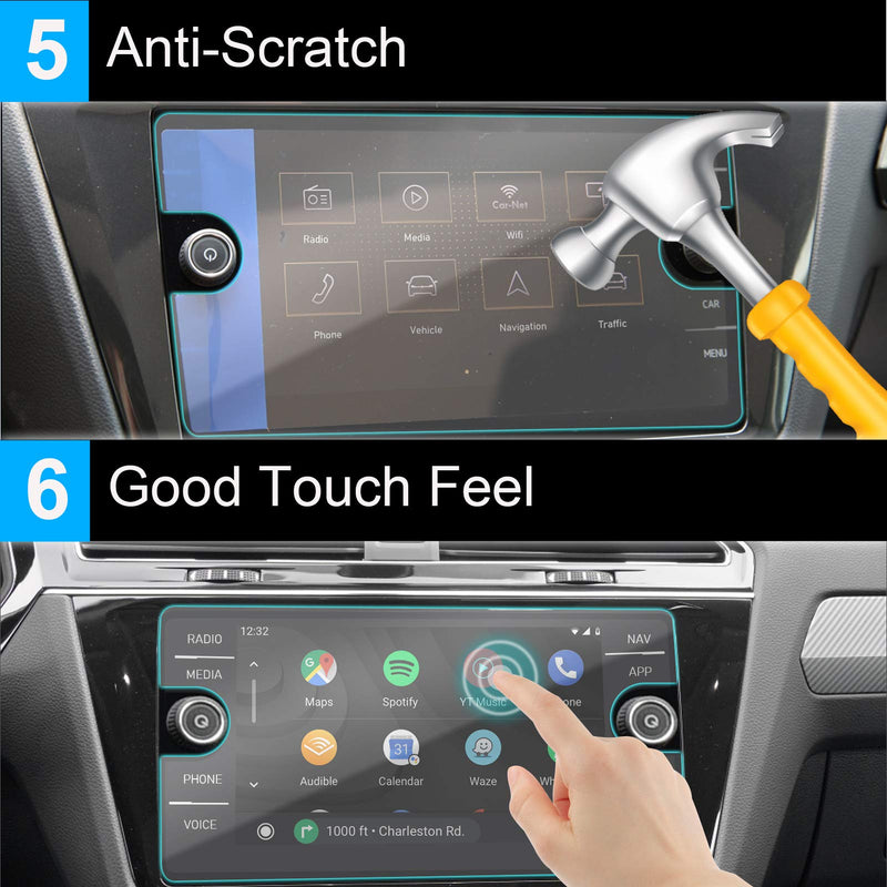 TTCR-II Screen Protector for Volkswagen Tiguan SE SEL 2018/2019/2020/2021 Navigation Display, Tempered Glass Screen Protector Foil With 8-Inch, Console Touchscreen Protective Film 8'' Tiguan 2018/2019/2020/2021 - LeoForward Australia