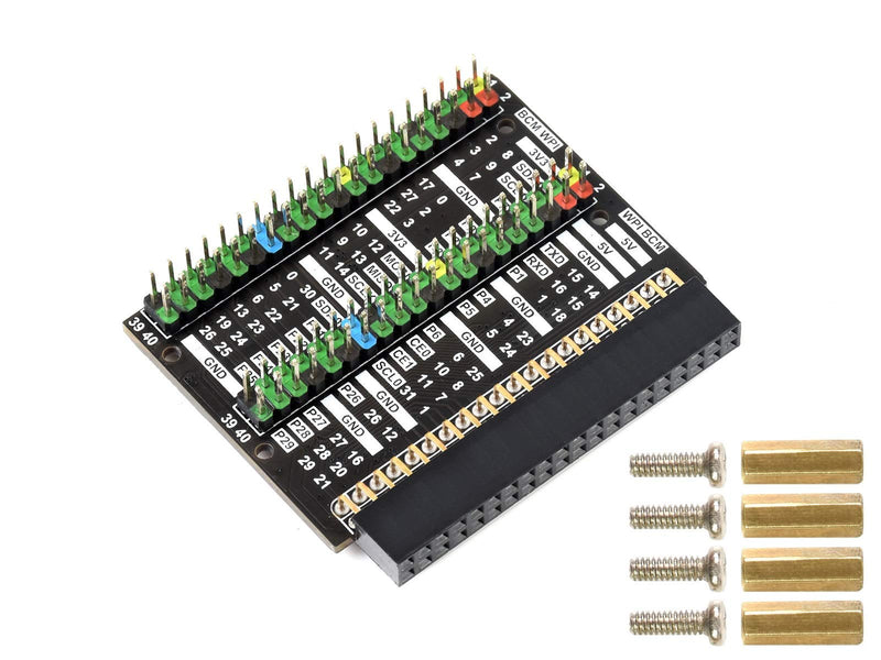  [AUSTRALIA] - 2X 40 PIN GPIO Header Adapter Color-Coded Header Expansion Board for Raspberry Pi 400,Easy Expansion 2x 40 PIN