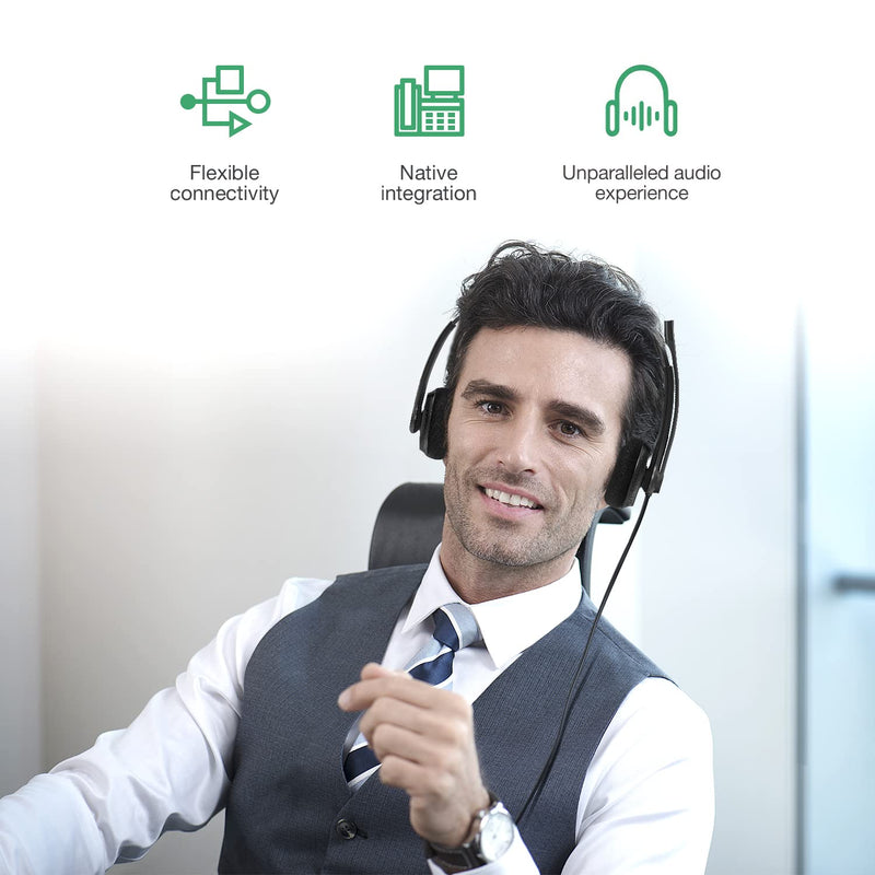  [AUSTRALIA] - Yealink Headset with Microphone USB Headset Computer Headset PC Laptop Headset Teams Certified UH36 UH34 Wired Noise Cancelling with Mic Stereo (for Microsoft Optimized, Dual-LITE-USB A) for Microsoft Optimized