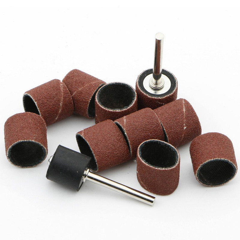  [AUSTRALIA] - 50Pcs Sanding Drum 1/2(inch) 150 Grit Sand Bands Shank Rotary Tool Kit with 5Pcs Mandrels