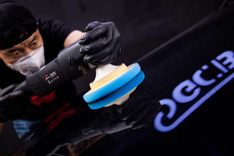  [AUSTRALIA] - SGCB Pro 5” RO/DA Polishing Pad, Medium Light Cutting Flat Car Foam Buffing Pad Breathable Hook & Loop Finishing Sponge Pad for Second Polish Moderate Scratch Oxidation Defect Removal, Blue 1-PACK