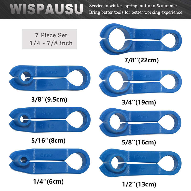WISPAUSU AC Fuel Line Disconnect Tool Set 7PCS for Ford GM Mazda More Vehicles, 1/4 5/16 3/8 1/2 5/8 3/4 7/8 Inch, Transmission Oil Cooler Line Removal Tool Quick Disconnect Tool Kit - LeoForward Australia