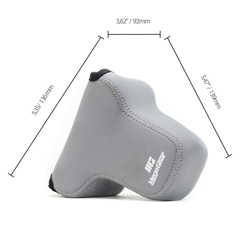  [AUSTRALIA] - MegaGear MG581 Ultra Light Neoprene Camera Case compatible with Fujifilm X-T30, X-T20, X-T10 (16-50mm/18-55mm Lenses), X Series X10, X20 - Gray Grey