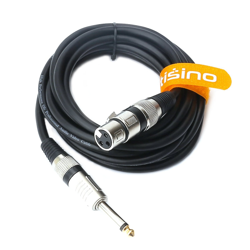  [AUSTRALIA] - TISINO Female XLR to 1/4 (6.35mm) TS Mono Jack Unbalanced Microphone Cable Mic Cord for Dynamic Microphone - 6.6 FT/2 Meters 6.6 feet