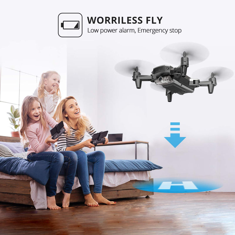  [AUSTRALIA] - DEERC D20 Mini Drone for Kids with 720P HD FPV Camera Remote Control Toys Gifts for Boys Girls with Altitude Hold, Headless Mode, One Key Start Speed Adjustment, 3D Flips 2 Batteries, Silver
