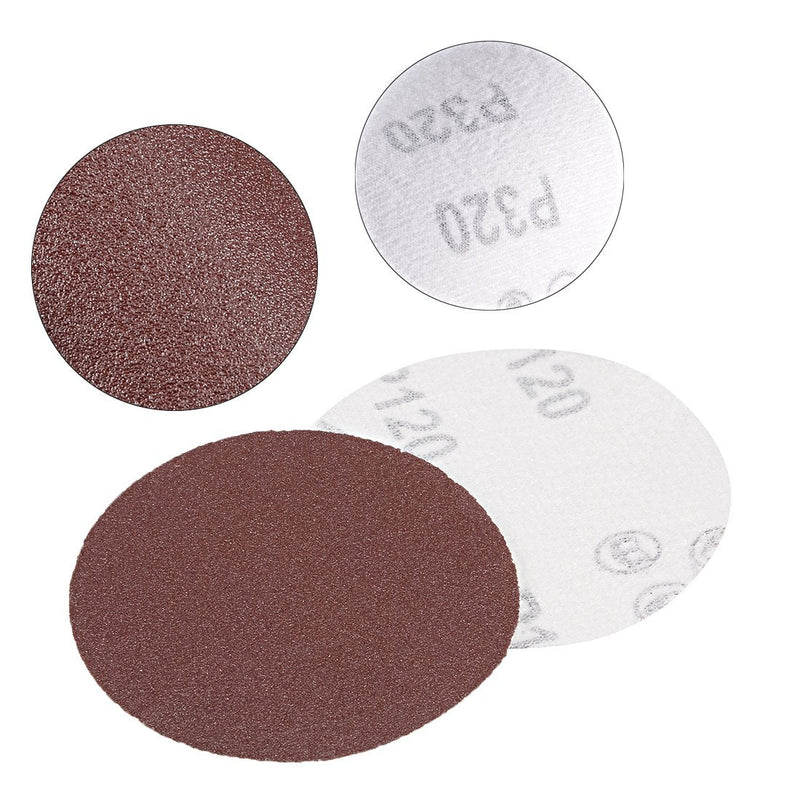  [AUSTRALIA] - uxcell 50Pcs 3 Inch Hook and Loop Sanding Disc 120 Grits Flocking Sandpaper for Random Orbit Sander Brown