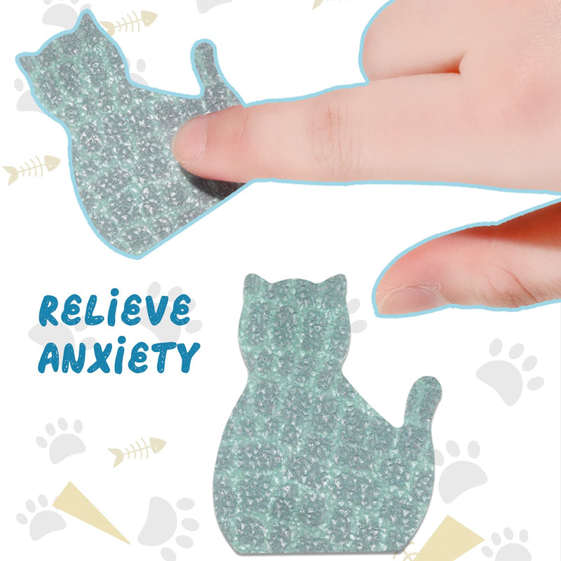  [AUSTRALIA] - 45 Pcs Sensory Strips Cat Shape Sensory Stickers Cute Anxiety Strips Small Discreet Anti Stress Stickers for Anxiety Sensory Stickers, Anxiety Relief Toys for Teens Desk Classroom, 9 Styles
