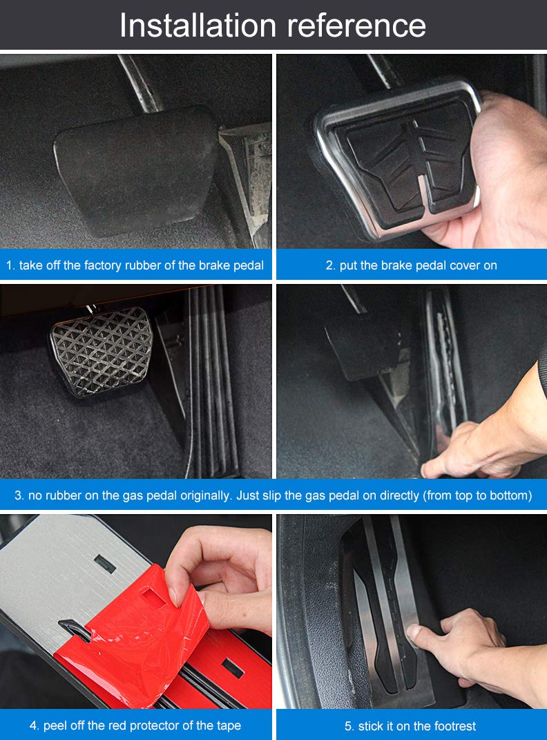  [AUSTRALIA] - AutoBig No Drill Steel Sport Footrest Dead Gas Brake Pedals Cover for BMW 2 3 4 Series F22 F23 F30 F31 F34 F32 F33 F36