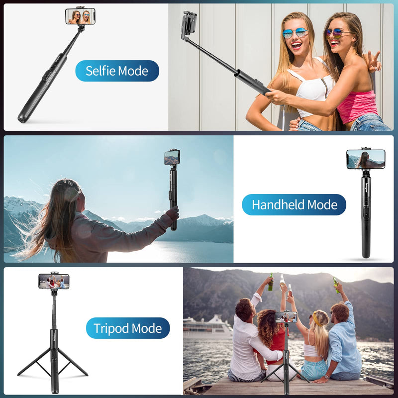 [AUSTRALIA] - Sensyne 60" Selfie Stick & Cell Phone Tripod, Lightweight All in One Phone Tripod Integrated with Wireless Remote Compatible with All Cell Phones for Selfie/Video Recording/Photo/Live Stream/Vlog
