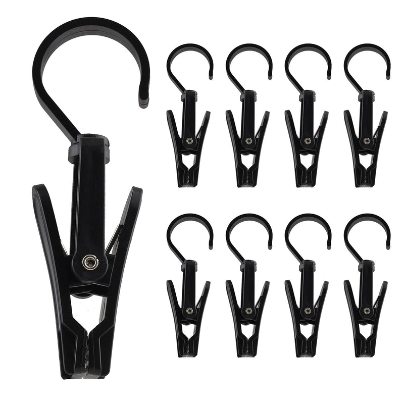  [AUSTRALIA] - Jiozermi 20 PCS Laundry Hooks Clip, Plastic Clothes Pins, Super Strong Hanger Clips, Swivel Hooks Clip for Clothing Store Home Office & Workshop, Black