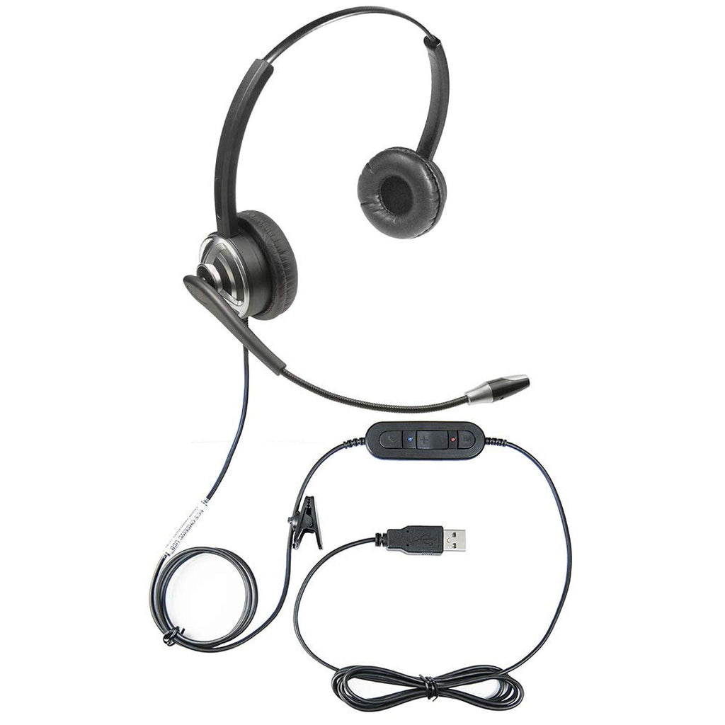  [AUSTRALIA] - ECS WordCommander | USB Headphones with Microphone for Medical Transcribing | Transcription Headset Volume Control and Noise Cancelling | PC Dual Voice Recognition Equipment