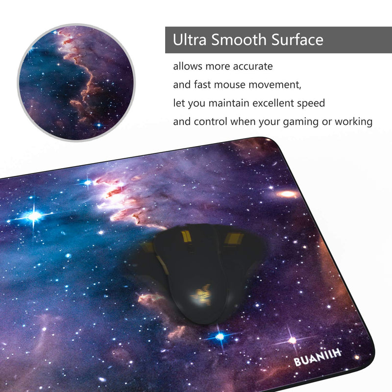 Galaxy Gaming Mouse Pad XL, Extended Large Mouse Mat Desk Pad, Stitched Edges Mousepad, Long Non-Slip Rubber Base Mice Pads (27.6"x11.8"x0.12") 300*700*3mm Galaxy - LeoForward Australia
