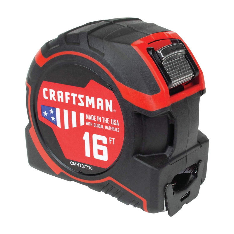  [AUSTRALIA] - CRAFTSMAN Tape Measure 16-Foot (CMHT37716S) Autolock, 16 FT, Black