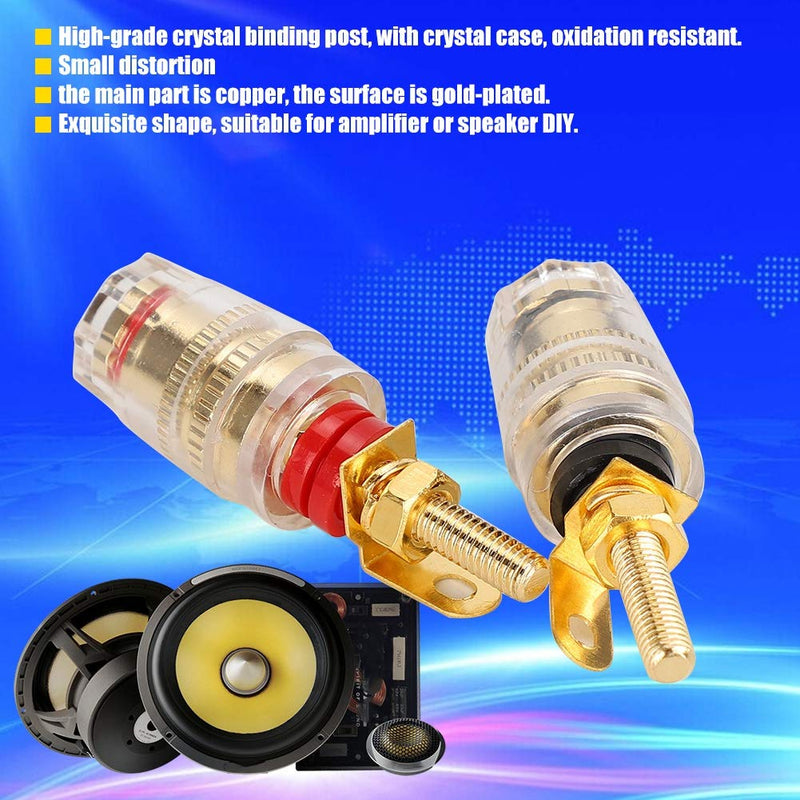  [AUSTRALIA] - Banana Socket Gold Plated Binding Post Nut Plug Connector Speaker Jack Adapter Audio Connector for Speaker Cables Connector Speaker Adapter Audio Connector