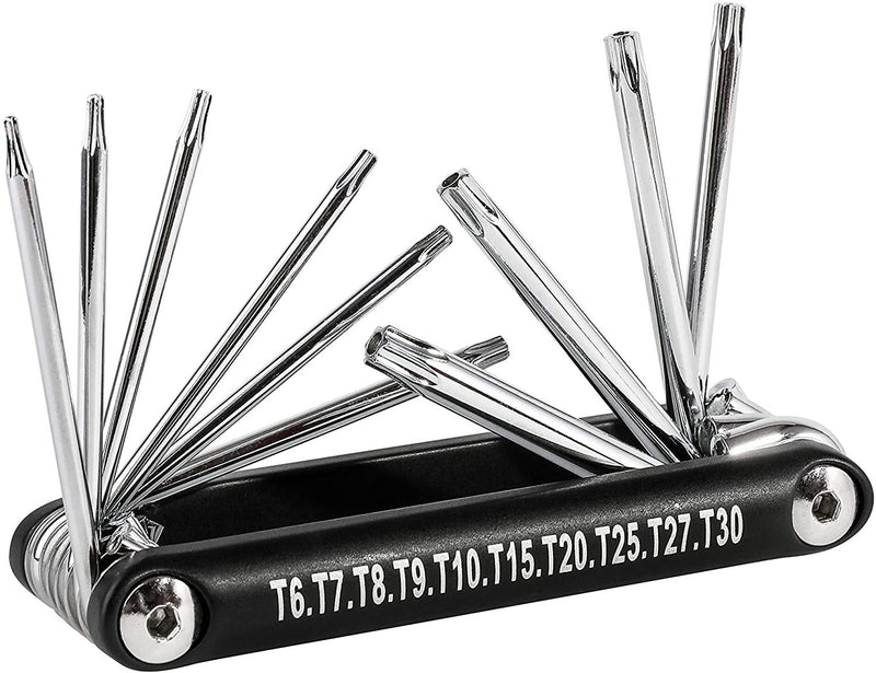  [AUSTRALIA] - ARES 44000-10-Piece Tamper-Proof Folding Star Key Set - Sizes Include T-6 to T-30 - Corrosion-Resistant CR-V Steel Construction