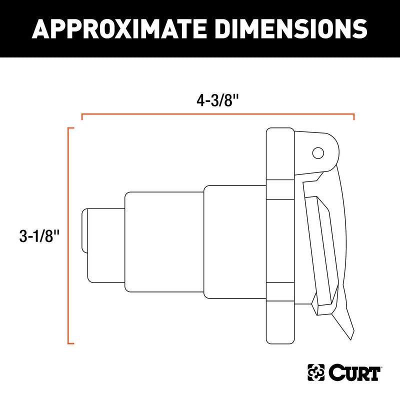  [AUSTRALIA] - CURT 58155 Heavy-Duty Vehicle-Side 7-Pin RV Blade Trailer Wiring Harness Connector