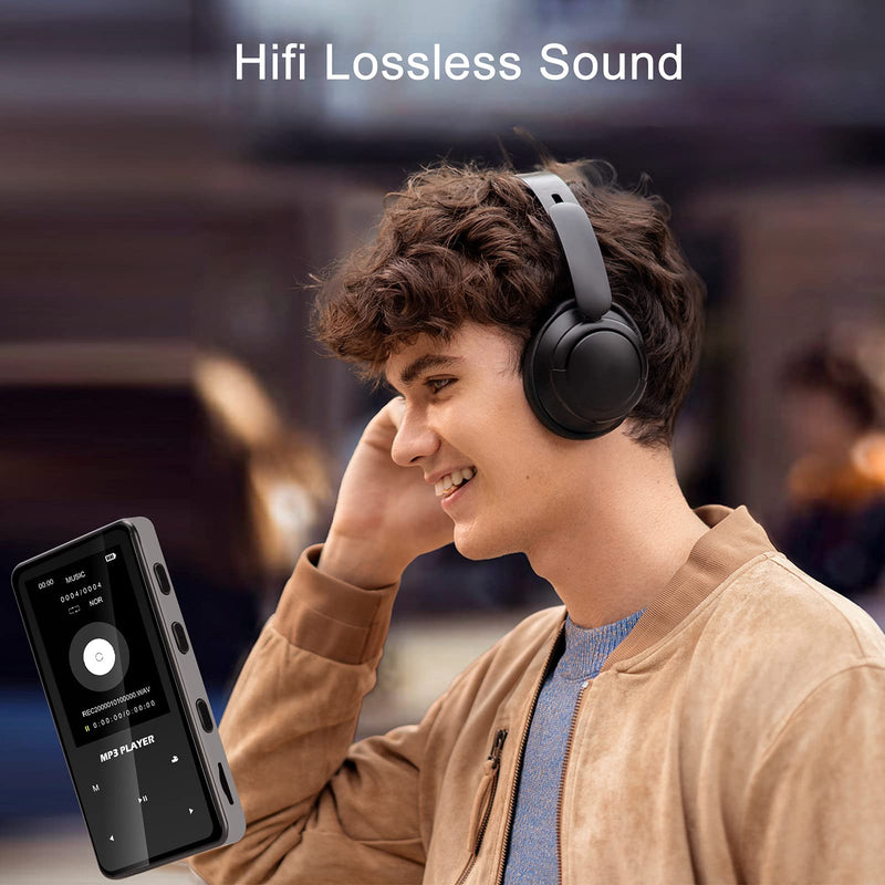  [AUSTRALIA] - Portable Bluetooth MP3 Player with Clip - Wireless Mini Digital HiFi Lossless Sound Music Players with 2.4 '' Screen, Wearable Small Black Walkman Audio Player with 32GB Memory for Sport and Running