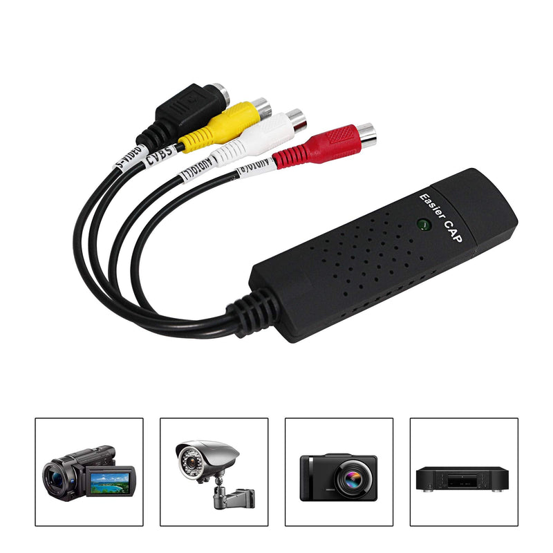  [AUSTRALIA] - YACSEJAO Digital USB 2.0 Video Capture Card Converter,USB 2.0 Video Adapter with Audio for Windows Xp, 2000, Vista, Window 7, Window 8