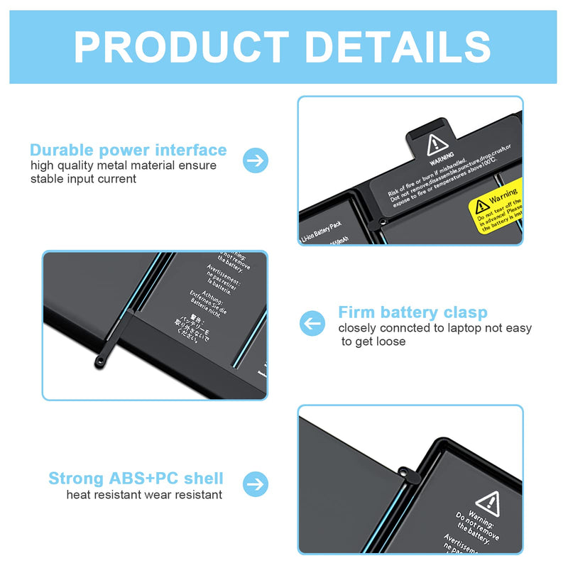  [AUSTRALIA] - A1582 A1502 Battery - for MacBook Pro Battery 13” Retina Late 2013, Mid 2014, Early 2015, for MacBook Pro A1493 A1582 A1502 Replacement Li-Polymer Battery [11.42V/ 74.9Wh]