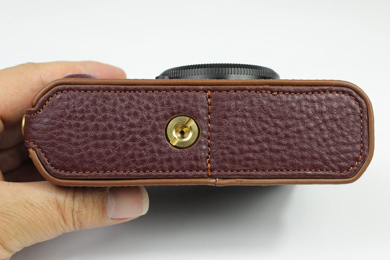  [AUSTRALIA] - X-E4 Case, BolinUS Handmade Genuine Real Leather Half Camera Case Bag Cover for Fuji Fujifilm X-E4 XE4 Bottom Opening Version + Hand Strap (Coffee) Coffee