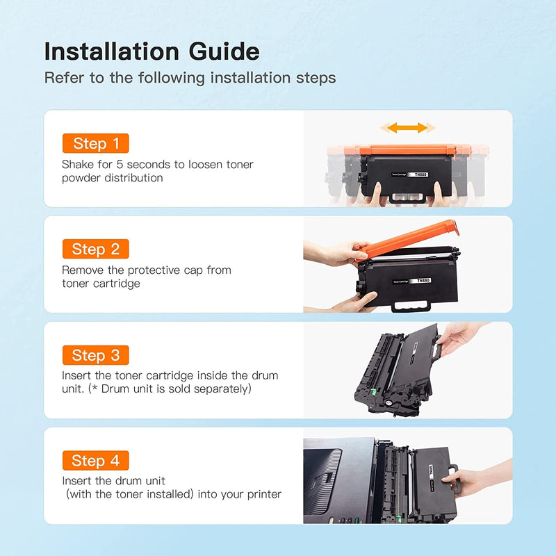  [AUSTRALIA] - E-Z Ink (TM) Compatible TN880 Super High Yield Toner Cartridge Replacement for Brother TN880 TN-880 TN 880 MFC-L6900DW HL-L6200DW MFC-L6700DW MFC-L6800DW HL-L6200DWT HL-L6300DW Printer（2 Black）
