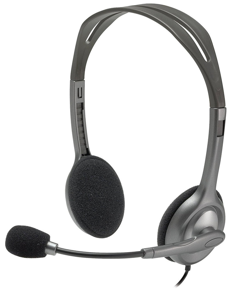  [AUSTRALIA] - Logitech Stereo Headset H111/H110 with Noise Cancelling Microphone 3.5mm Single Plug